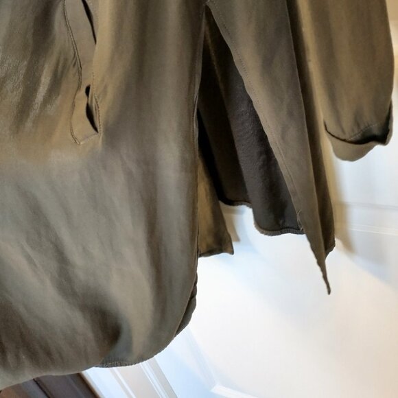 Gibson Latimer Olive Green Floral Embroidered  Kimono Jacket Duster Coat Size S - Picture 10 of 13